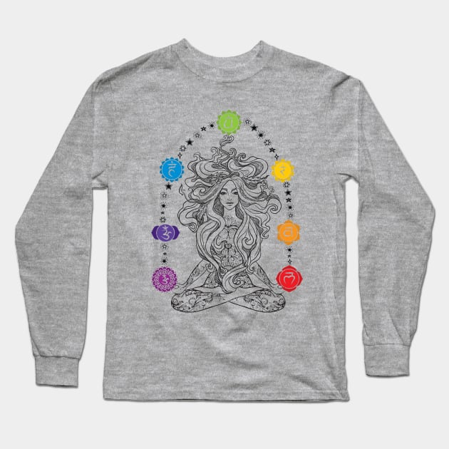 Chakras Feminine Energy - Kundalini Long Sleeve T-Shirt by Nirvanax Studio